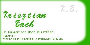krisztian bach business card